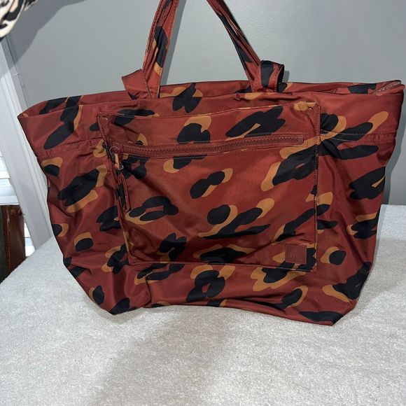Madewell The (Re)sourced Tote Bag in Painted Leopard Brown Black Nylon Large - Picture 5 of 13